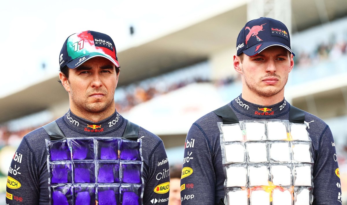 Sergio Perez ja Max Verstappen.