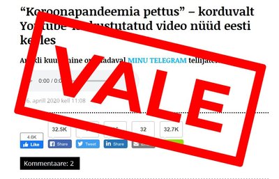 Telegrami jagatud artikkel küsib küll raha, kuid sealne video on (õnneks) eemaldatud. Märgime selle artikli ikkagi valeinfoks.