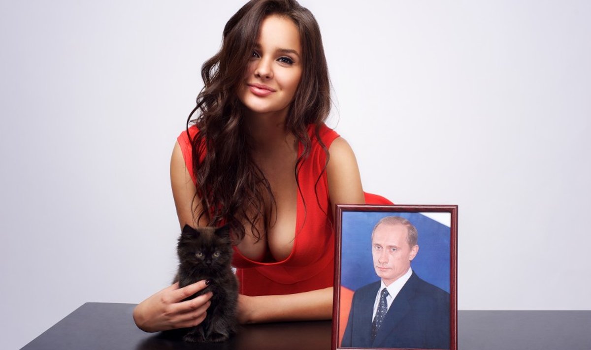 Vene modell Alissa Hartševa ja Putini pilt