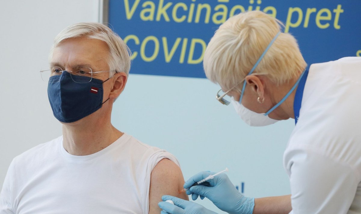 Läti peaministri Krišjānis Kariņši vaktsineerimine
