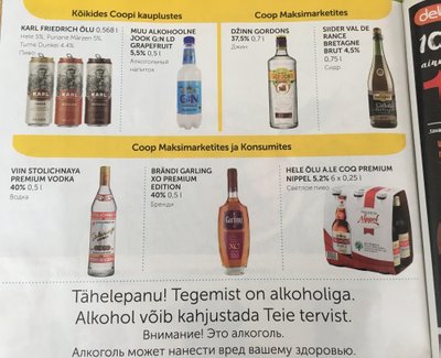 Alkoholireklaam kliendilehes