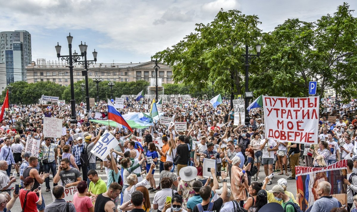 Vene keskvalitsus püüab Habarovksis puhkenud poliitilist kahjutuld jõuga kustutada