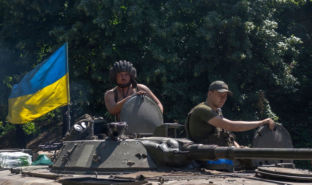 Ukraina sõdurid sõidavad Ida-Ukraina rindejoonele. Foto tehtud 31. juulil 2022.