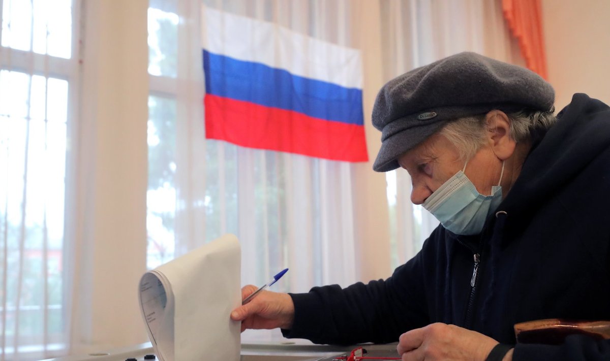 Hääletaja mullustel üldvalimistel Moskva lähedal Podolskis
