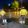 Авария водопровода ограничила движение на Пярнуском шоссе