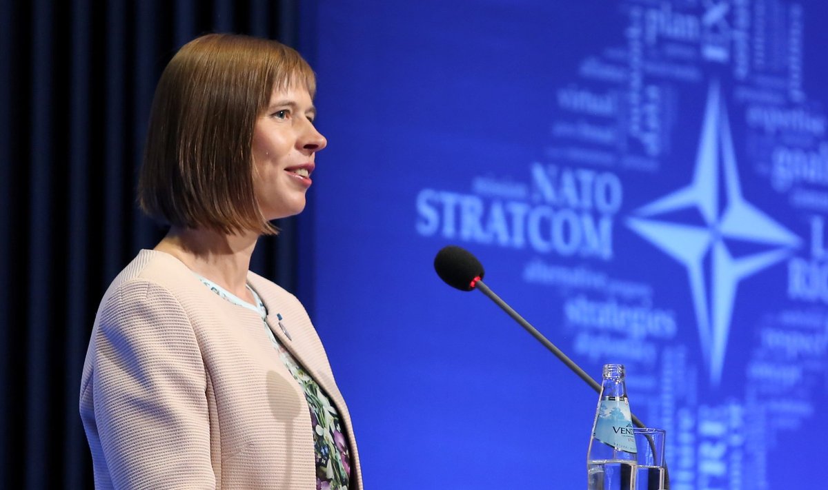 NATO strateegilise kommunikatsiooni kompetentsikeskuse olulisust on alati rõhutanud ka Kersti Kaljulaid. Pildid kõneleb president keskuse 2017. aastal korraldatud konverentsil.