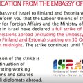 Посольства Израиля временно закрылись по всему миру из-за забастовки. Эстонское консульство тоже