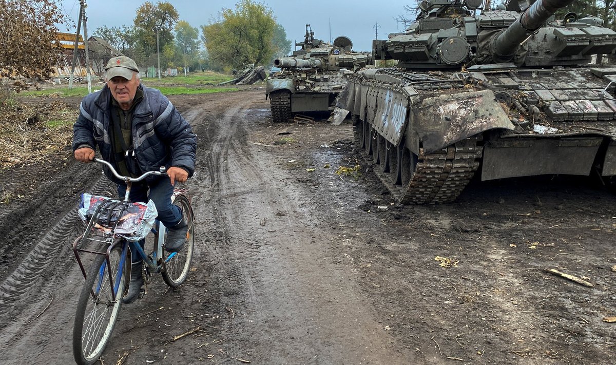 Vene vägede mahajäetud tankid Kurilivka külas (Harkovi oblast).
