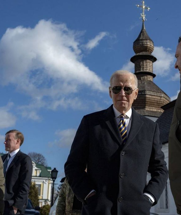 Ukraina president Volodõmõr Zelenskõi ja USA president Joe Biden Kiievis. Foto tehtud 20. veebruaril 2023.