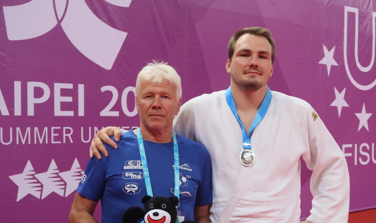 Medalimees Juhan Mettis ja tema treener Andres Põhjala