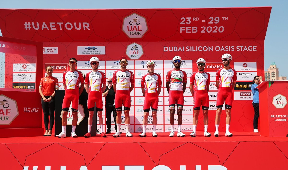 Quarantined Cofidis riders in the UAE