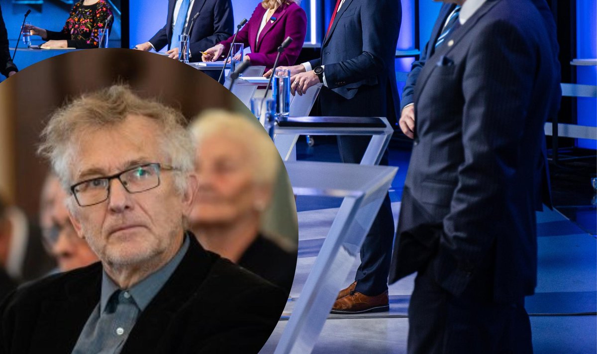 Ignar Fjuk erakonna esimeeste debati taustal.