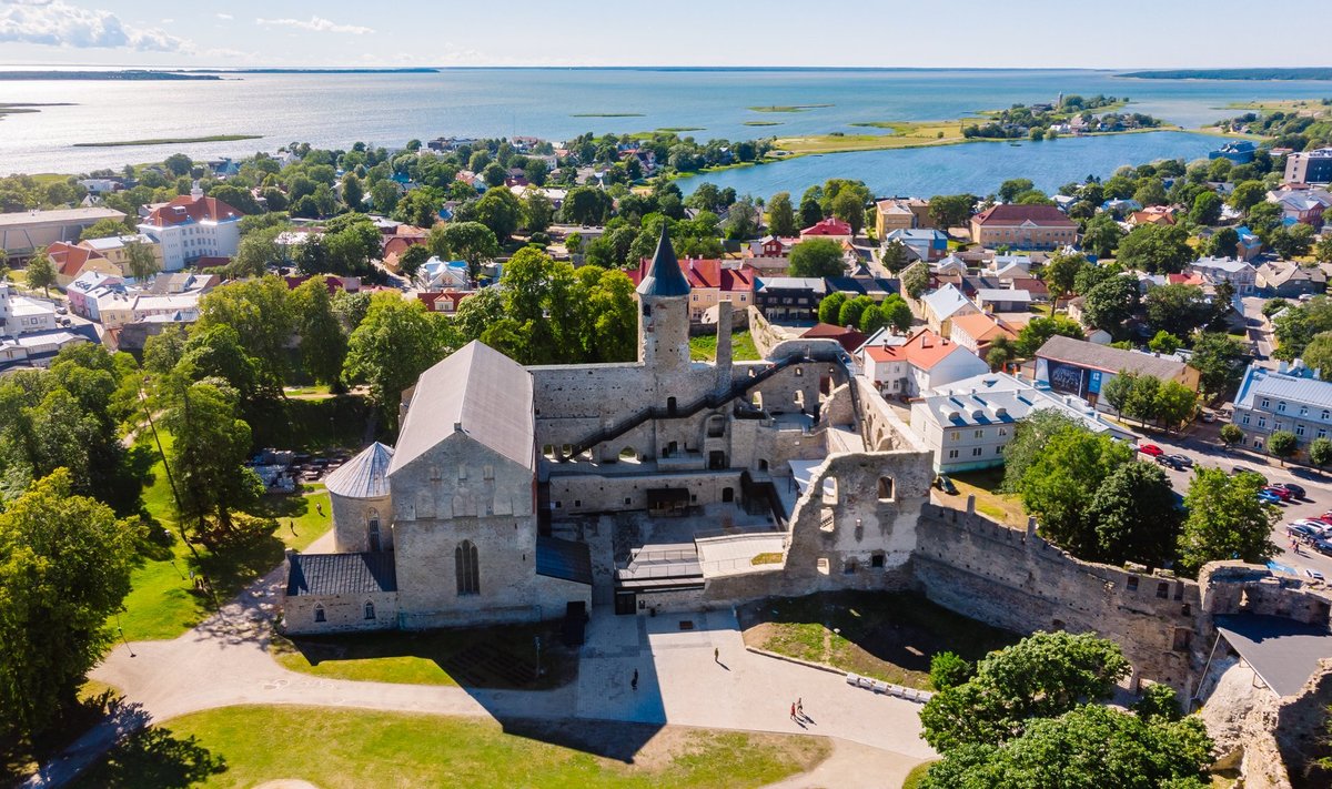 Aerial,View,Of,The,Haapsalu,Episcopal,Castle,In,July
