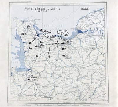 Sõjavälja kaart 1944. aasta 6. juunil.