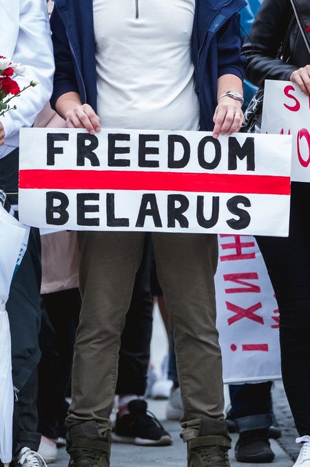 Valgevene toetusprotest Vabaduse väljakul 