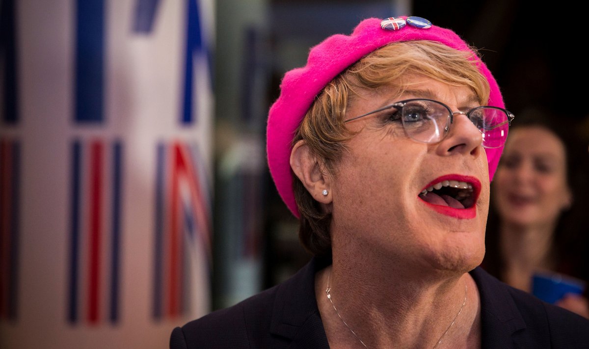 Eddie Izzard joins supporters of the Stronger In Campaign as they gather to wait for the result of the EU referendum at the Royal Festival Hall, in London