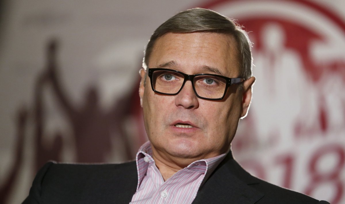Russian opposition leader Kasyanov speaks during interview with Reuters in Moscow