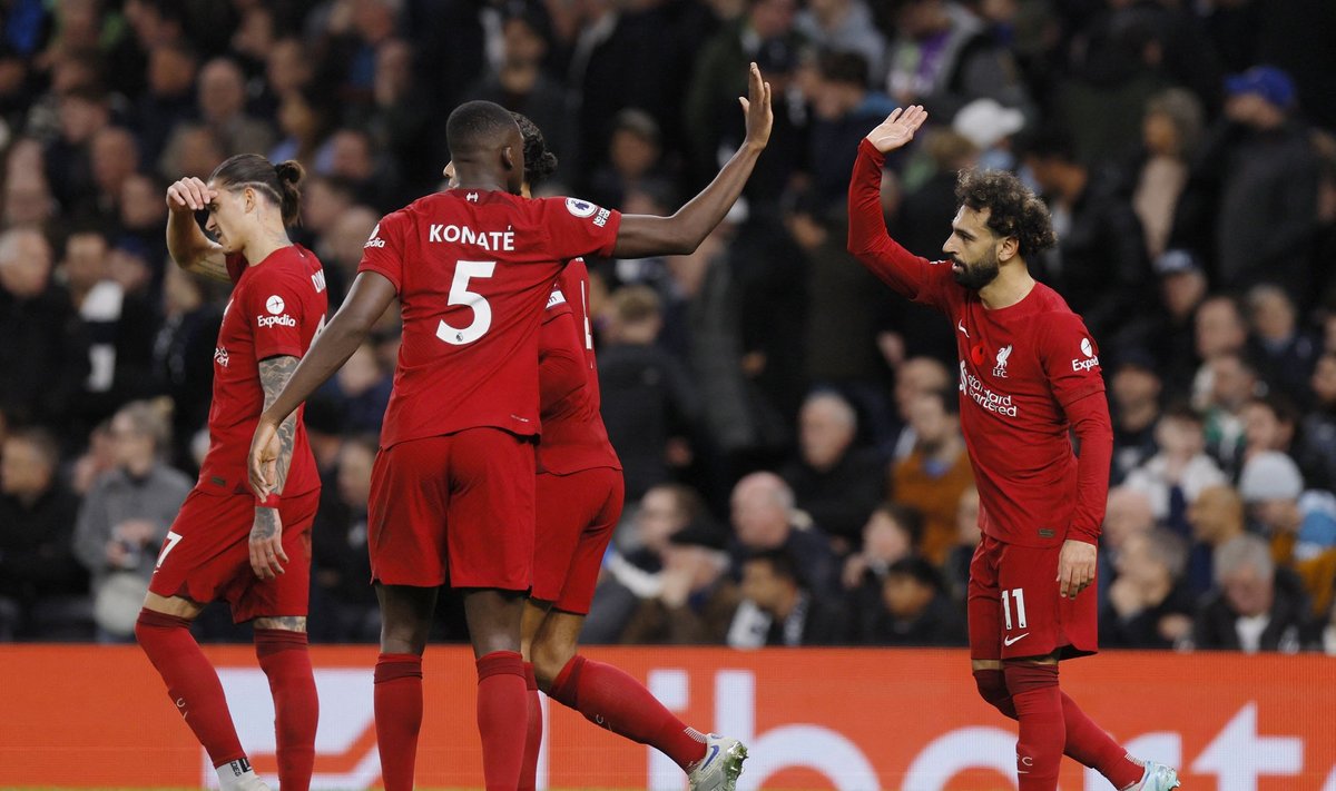 Liverpooli mehed tähistavad Mohamed Salahi väravat