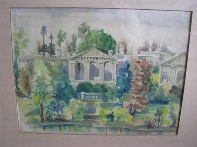 "Raadi mõisa varemed" Autor teadmata, akvarell 1940. aastate teisest poolest.