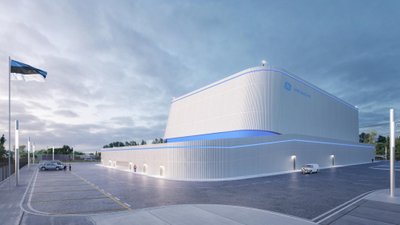 Визуализация планируемой для Эстонии АЭС нового поколения с малым модульным реактором GE Hitachi BWRX-300