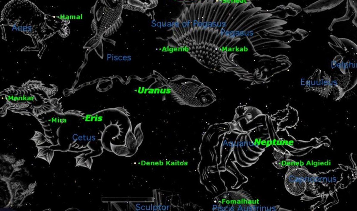 Tähtkujud: Vaal (Cetus), Kalad (Pisces), Veevalaja (Aquarius). https://astronomy.starrynight.com