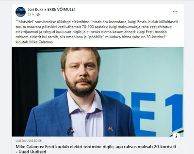 EKRE aktivist Mike Calamus leiab, et Eesti leidub küllaldaselt "tasuta maavara"