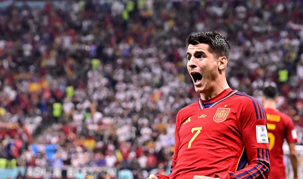 Vahetusmees Alvaro Morata viis Hispaania juhtima.