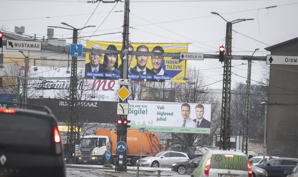 Valimisreklaamid Tallinnas Kristiine ristmiku juures