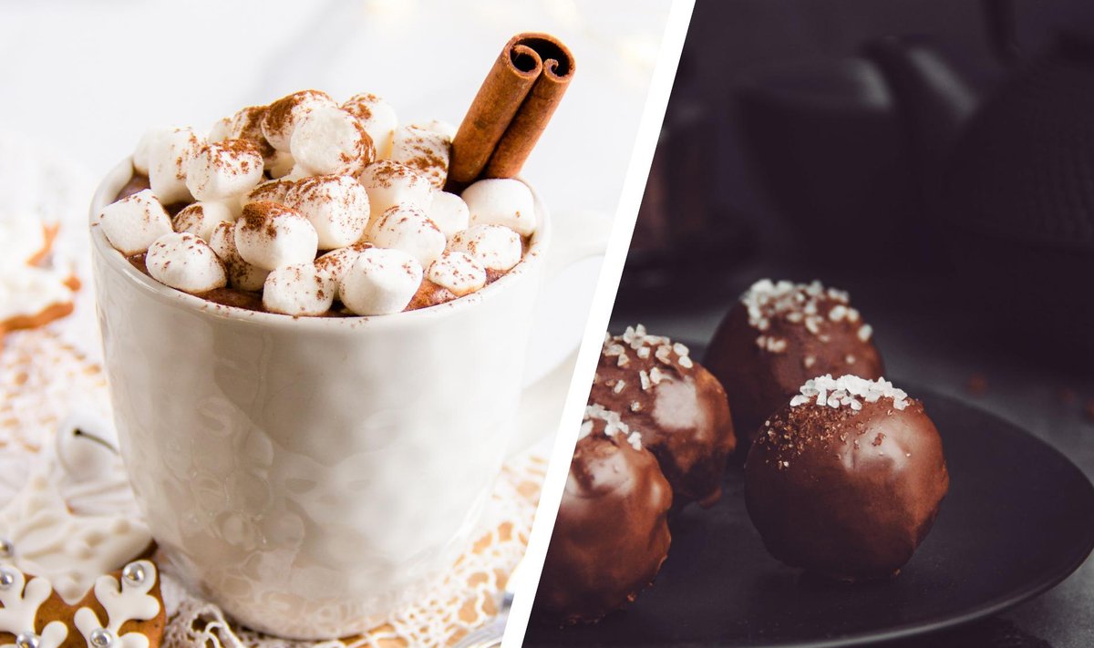 Šokolaad kuuma joogina ja trühvlitena - see on iga šokohooliku unelm!