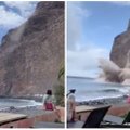 ВИДЕО | На туристический пляж на Канарских островах обрушилась скала