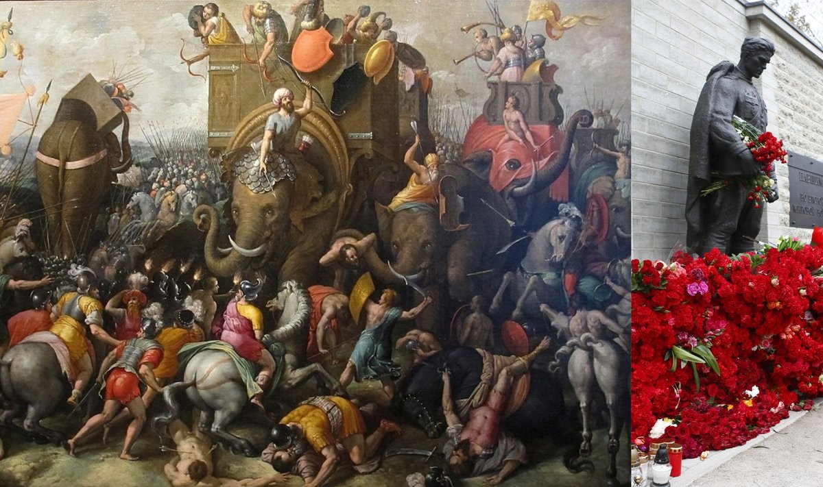 Vasakul Kartaago häving Zama lahingus Teises Puunia sõjas.