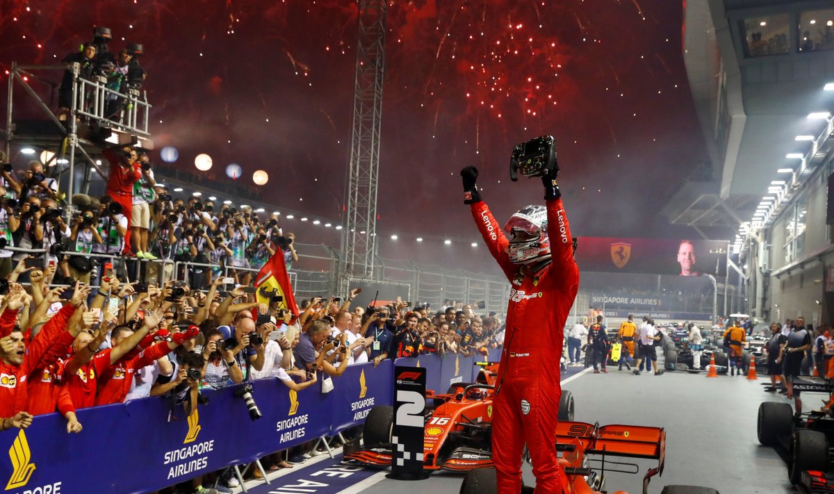 Sebastian Vettel  Singapuri GP võitjana aastal 2019