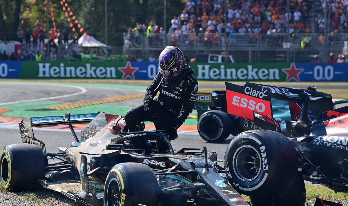 Lewis Hamiltoni ja Max Verstappeni võistlus lõppes niimoodi.