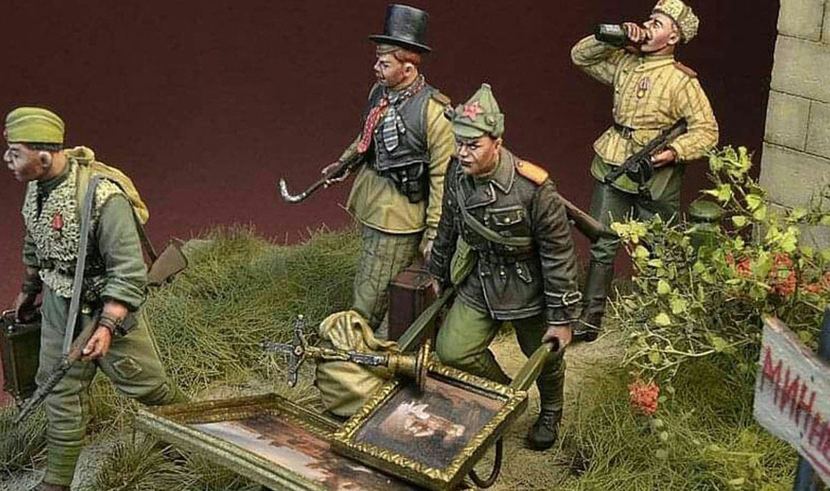 Poola mänguasjafirma D-Day Miniature Studio poolt valmistatud punaarmeelaste kujukesed.