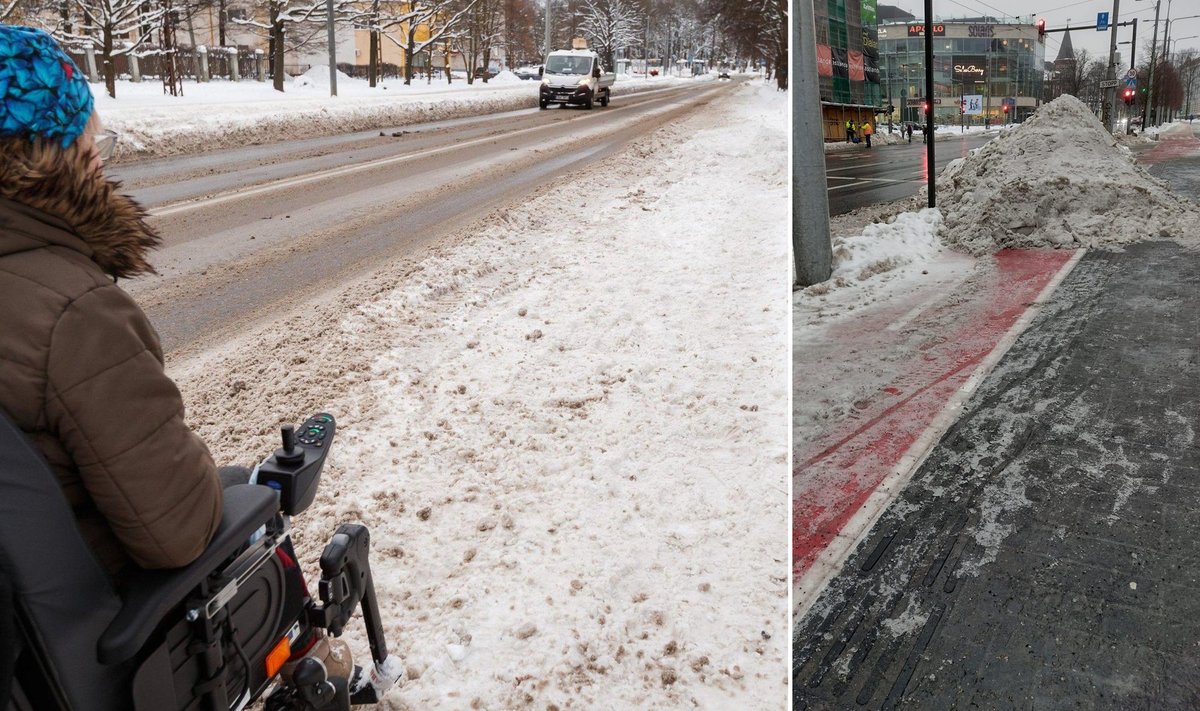 Läbimatud pealinna kõnni- ja rattateed möödunud talvel. 