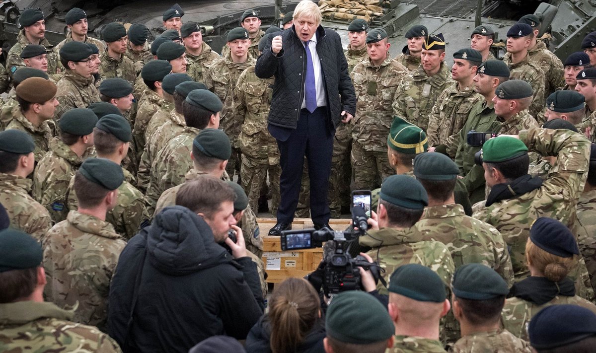 Boris Johnson 21. detsembril 2019 Tapal kuninglikele husaaridele kõnet pidamas