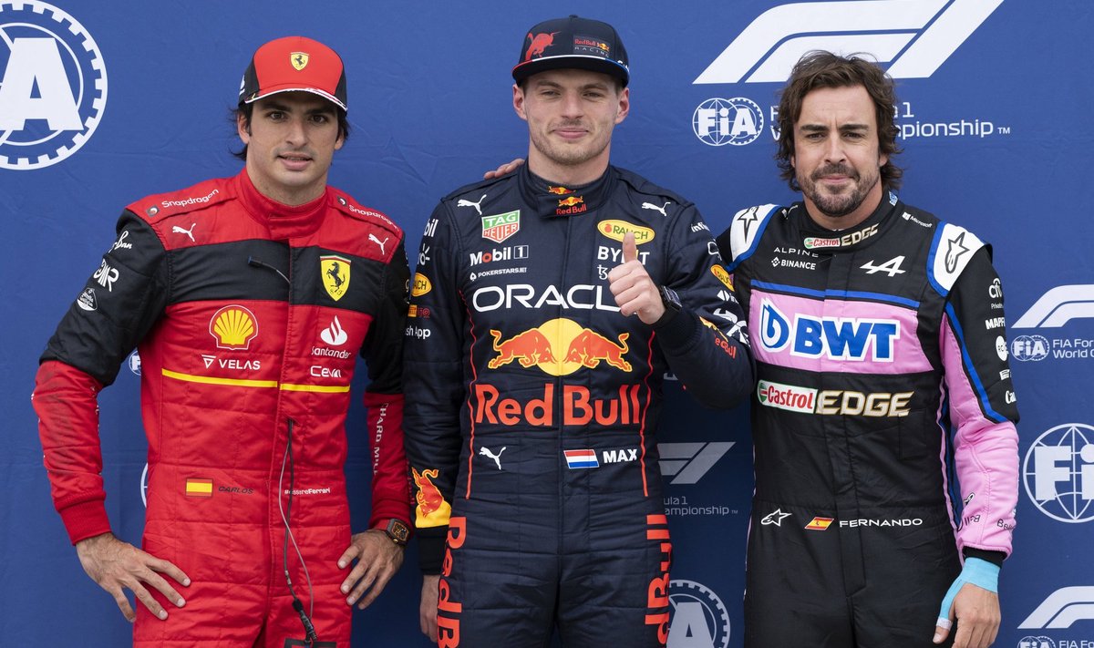 Sainz, Verstappen ja Alonso