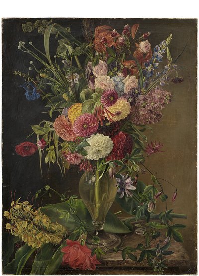 Julie Hagen-Schwarz, “Lilled vaasis” (1845), õli lõuendil, EKM.