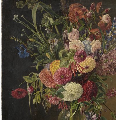 Julie Hagen-Schwarz, “Lilled vaasis” (1845), õli lõuendil, EKM.