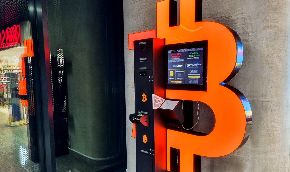 A Bitcoin ATM seen at the train station in Sopot, Poland - 02 Feb 2023