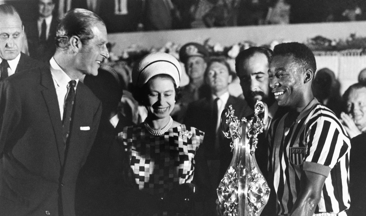 Prints Philip, kuninganna Elizabeth II ja Pelé 1968. aastal
