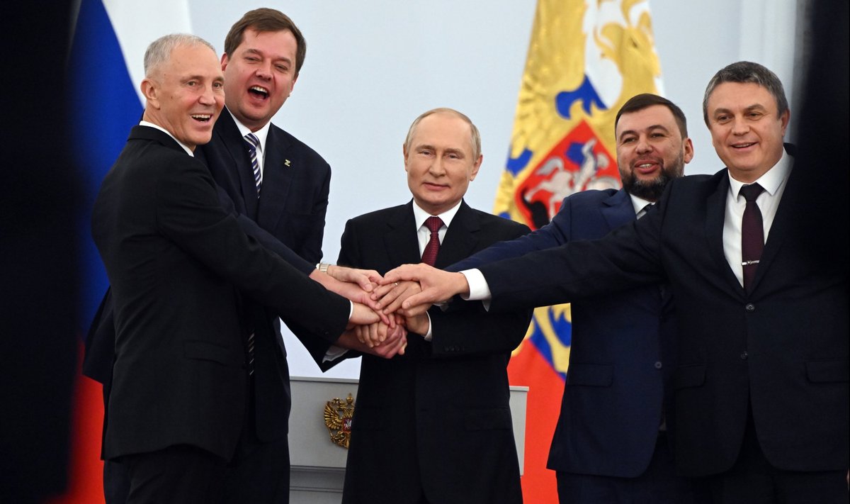 Nelja osaliselt okupeeritud oblasti pealikud rõõmustasid koos Venemaa presidendiga.