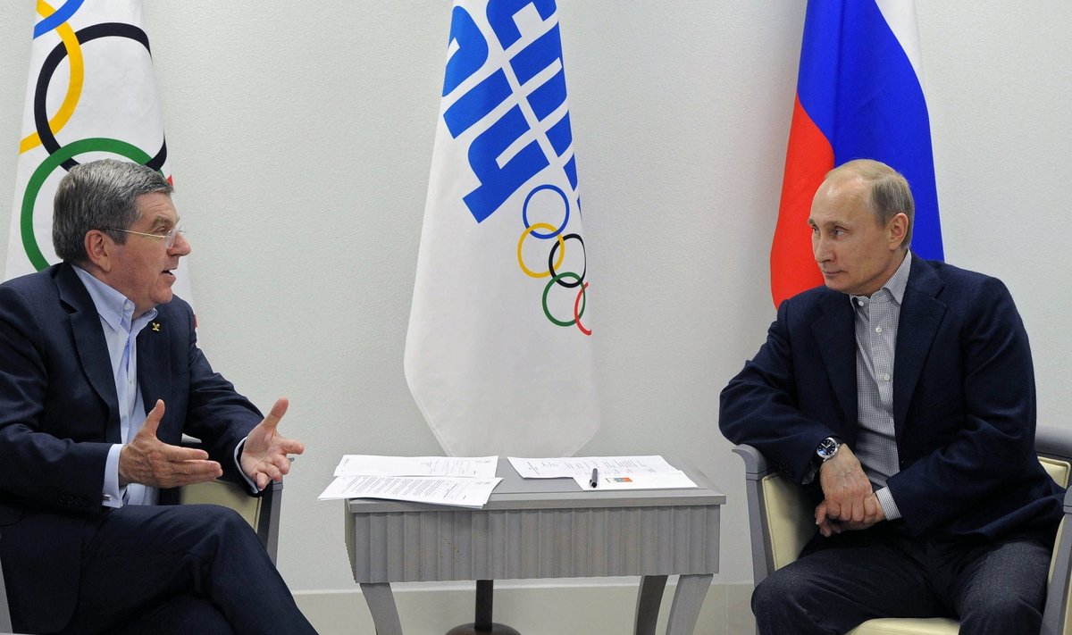 ROKi president Thomas Bach ja Vladimir Putin