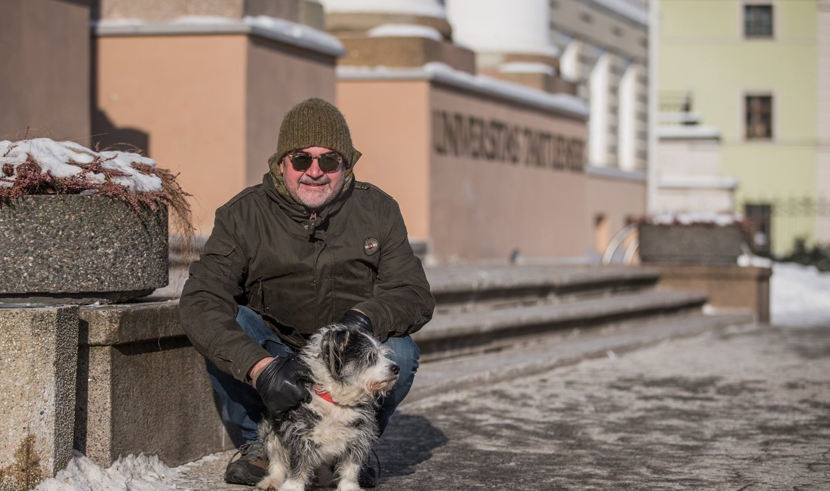 Mart Kivastik ja tema koer Marcello.