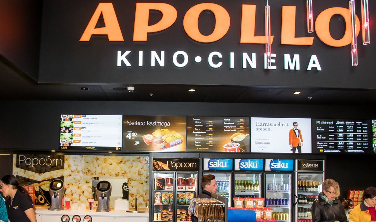 Kuressaares Auriga keskuses avati kino APOLLO, Uue kino kahes saalis on kokku 200 kohta, mõlemas saalis saab valida kolme sorti toolide vahel.