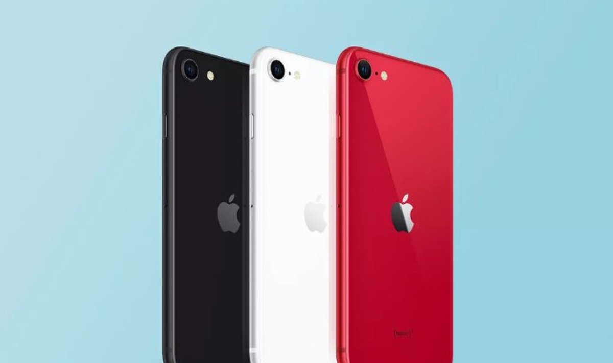 iPhone SE (2020) kolmes värvuses (Tootja foto)