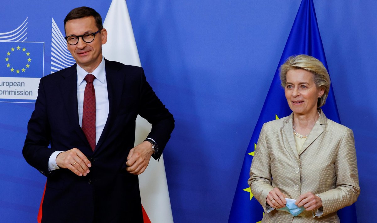 Euroopa Komisjoni presidendi Ursula von der Leyeni ja Poola peaministri Mateusz Morawiecki kohtumisel polnud esialgu ühtegi tulemust peale erimeelsuste rõhutamise.