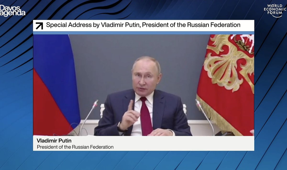 Putin esines 2021. aasta Maailma Majandusfoorumil hoiatusega.