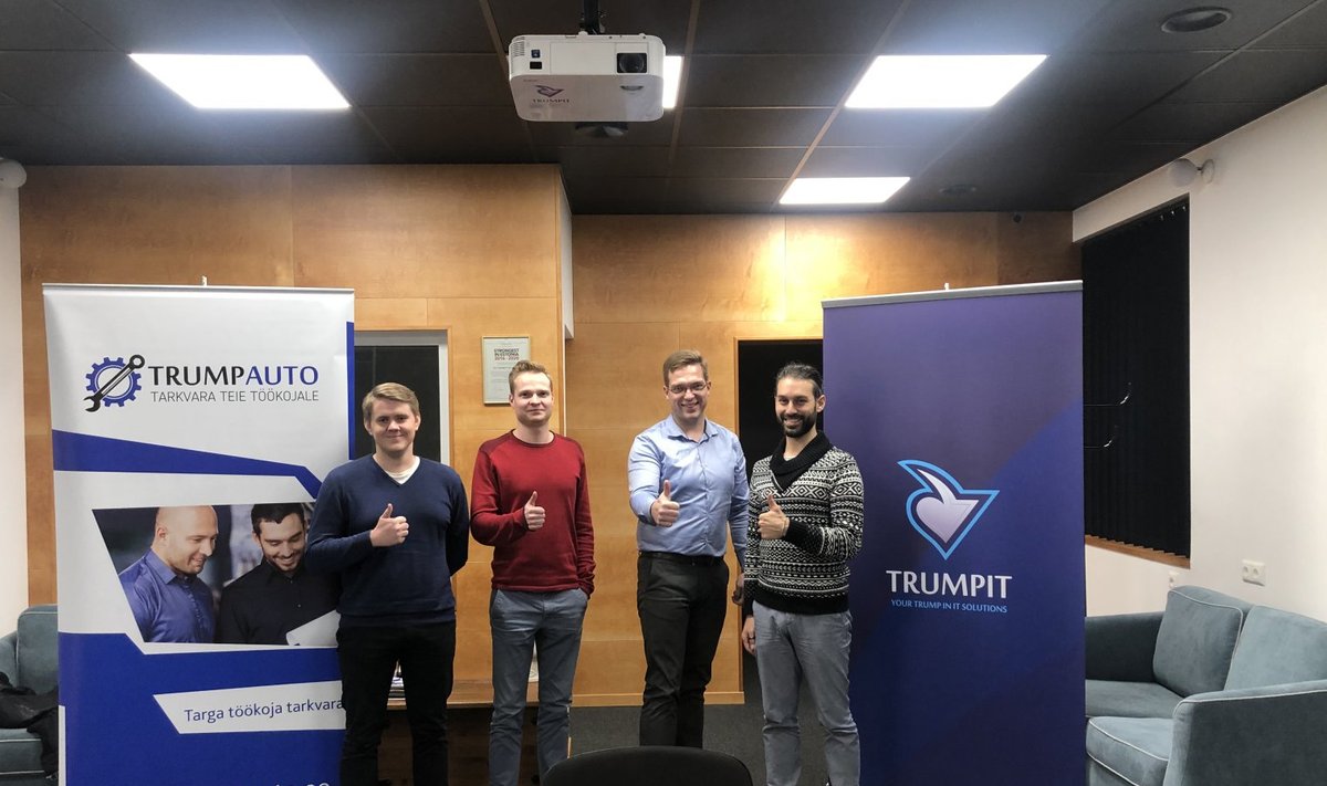 Trumpit Solutionsi IT-spetsialistid ja arendajad: Margus, Johannes, Kenno ja Gonzalo