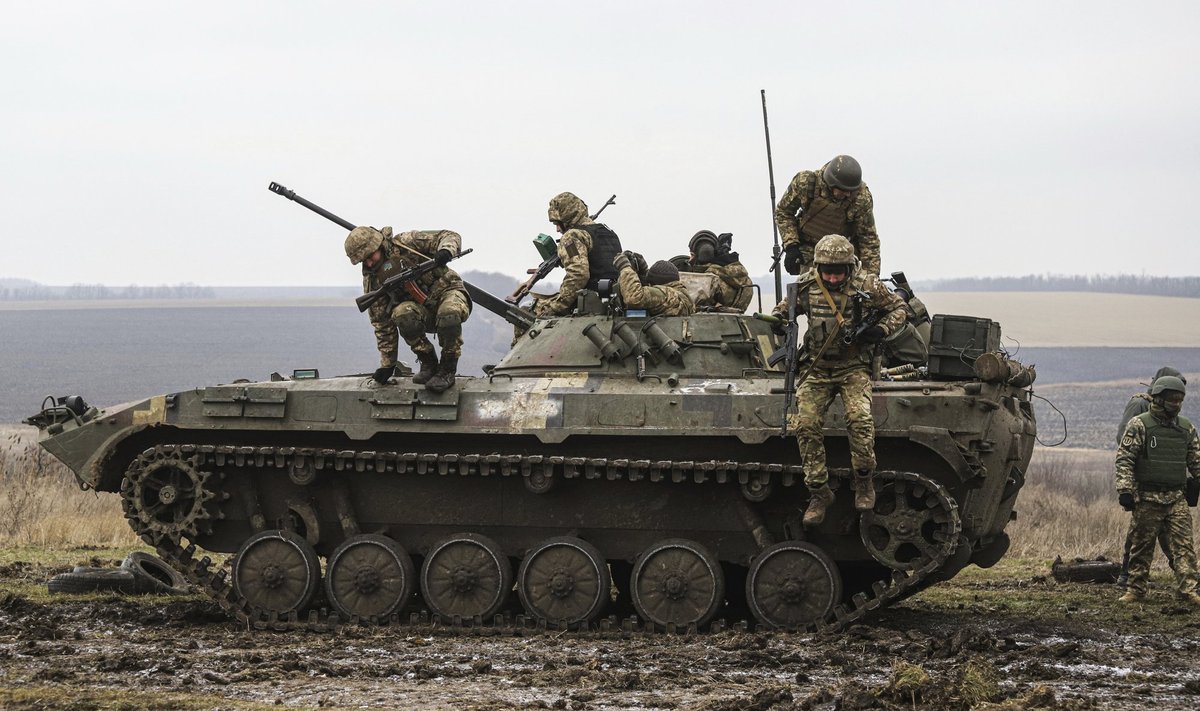 Ukraina sõjaväelased Zaporižžijas lahinguõppustel. Foto tehtud 24. jaanuaril 2023.
